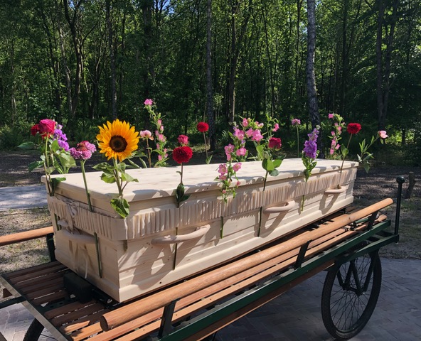 Bloemenband begrafenis uitvaart kist